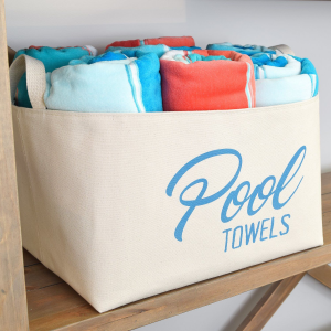 Open storage of beach towels